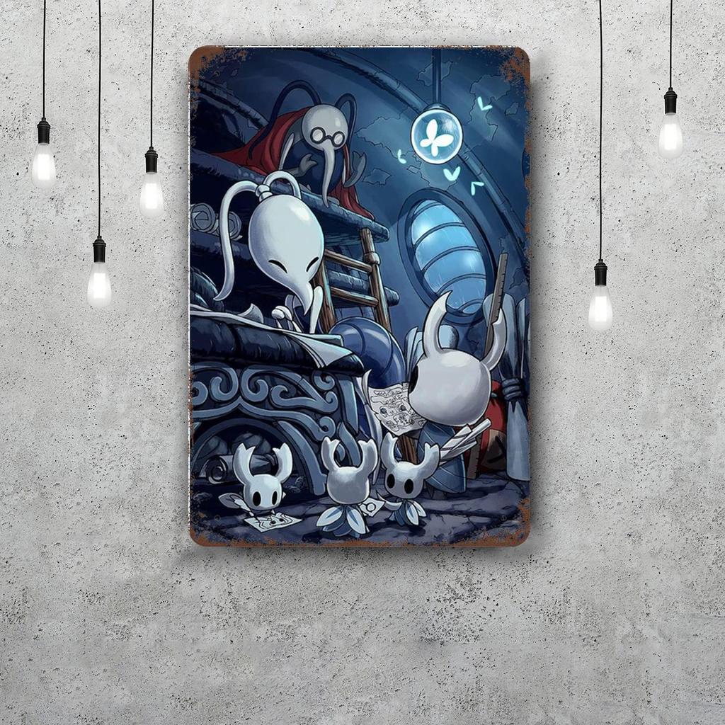 Hollow Knight Decor Poster Vintage Tin Sign Metal Sign Decorative Plaque for Pub Bar Man Cave Club Wall Decoration