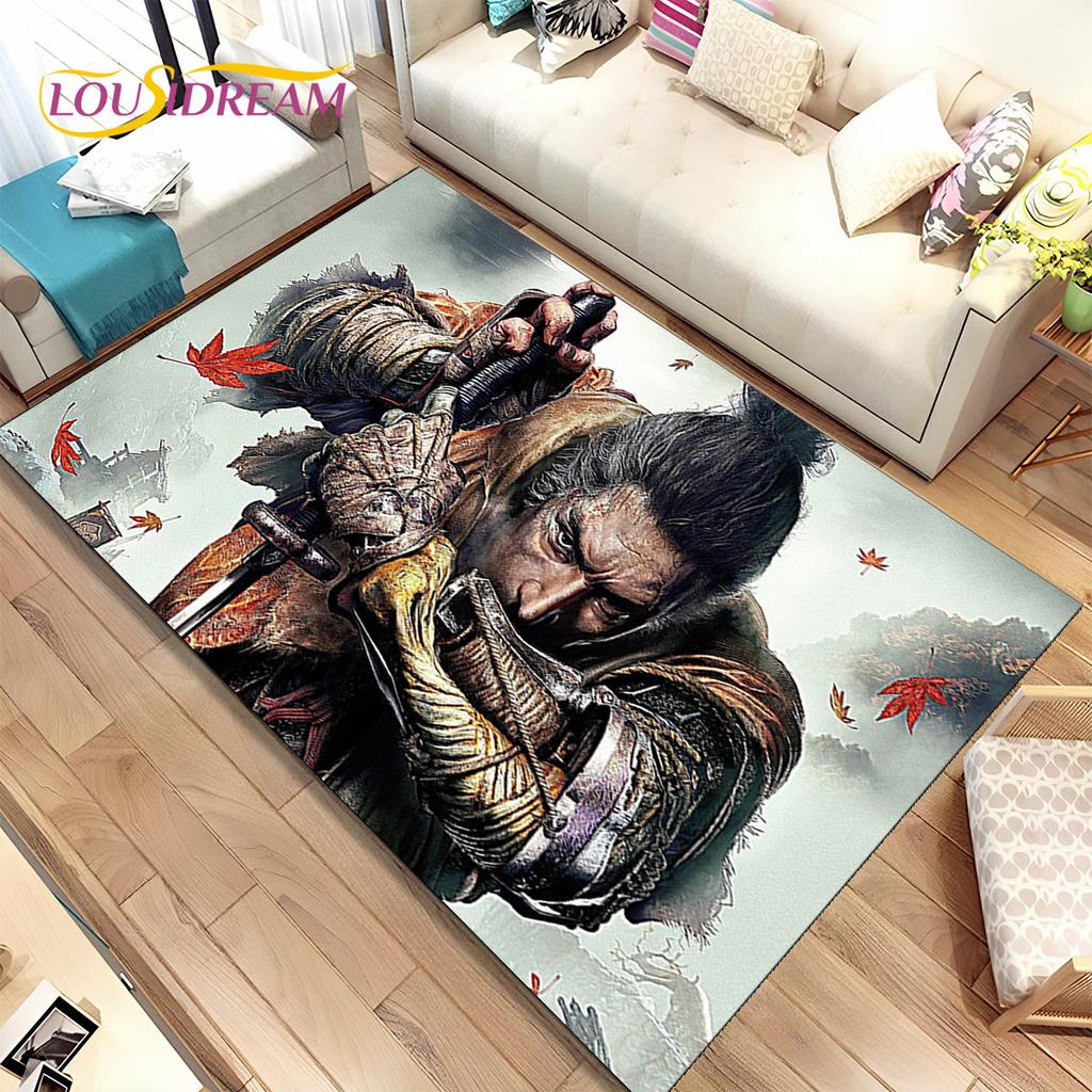 3D HD Sekiro Series Game Gamer Area Rug,Carpet Rug for Home Living Room Bedroom Sofa Doormat Decor,kids Play Non-slip Floor Mat