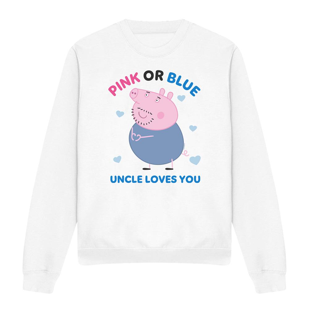 Peppa Pig Unisex Adult Pink Or Blue Uncle Pig Loves You Sweatshirt