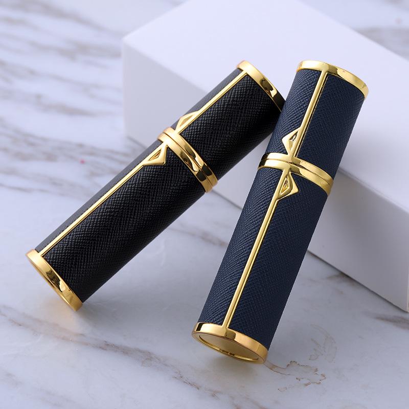 Luxury Leather 5ml Bottom-Fill Perfume Travel Spray Bottle - TSA Approved, Portable Gift.