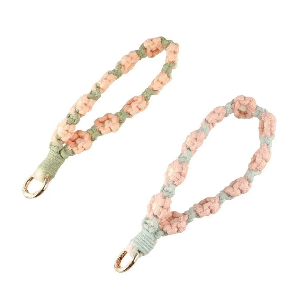 Daisy Flower Phone Lanyard Cotton Rope Keychain Bag Korean Style Bag Pendant  Phone