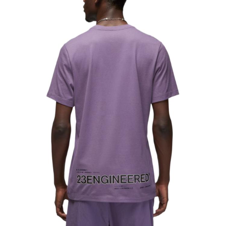 Jordan Letter Print Crew Neck Short Sleeve T-Shirt Men T-Shirts Purple DQ7358-553