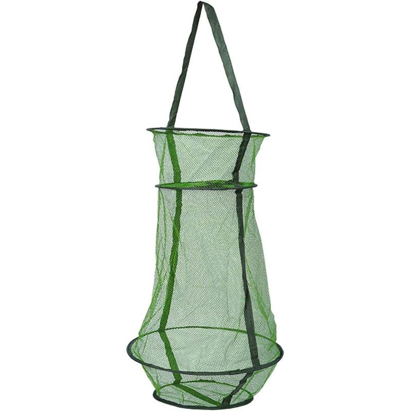 Fisherman Foldable Fishing Cage Nylon Mesh Fishing Net Bait Trap For Catching Fish Crab Crayfish