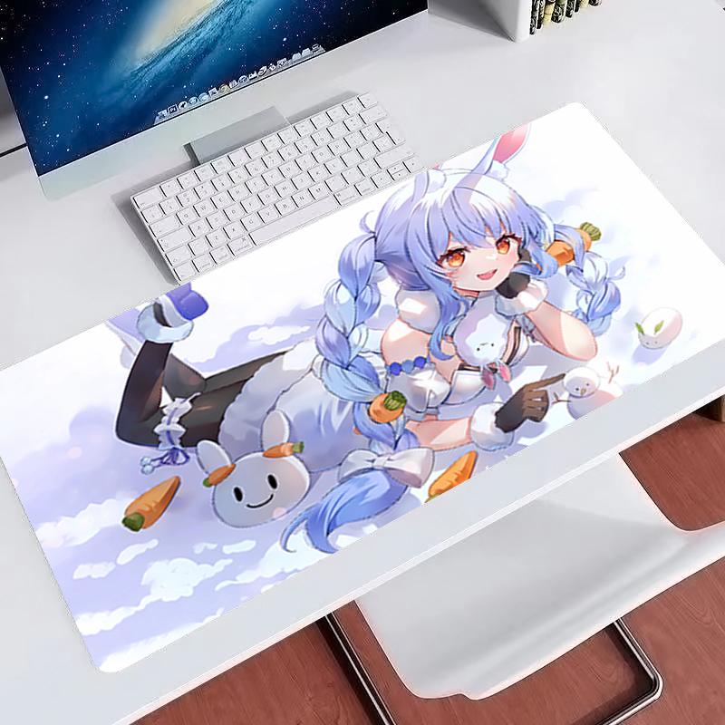 Large Gaming Mouse Pad Pc Computer Accessories Hololive Usada Pekora Kawaii Desk Mat Nonslip Anime Mousepad Gamer Keyboard Pad