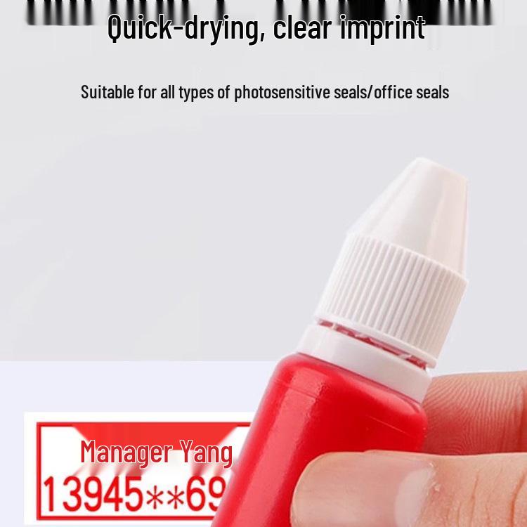 Red Quick-Drying Ink Refill for Photosensitive Stamps and Official Seals