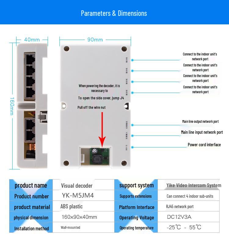 Yike 4.3" Visual Intercom System for Community Building Access Control