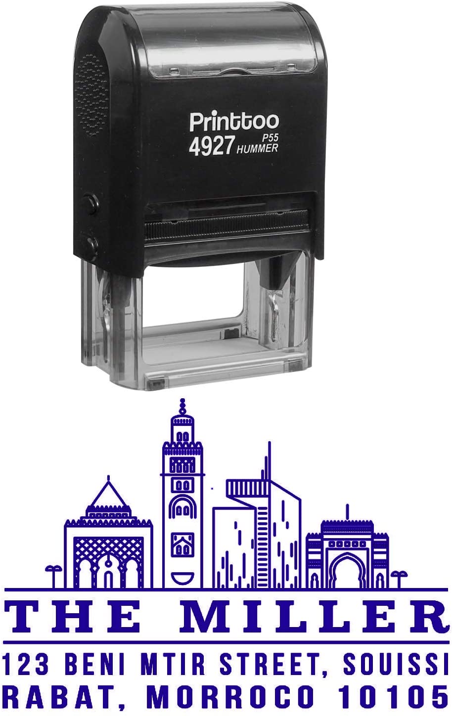 

Printtoo Custom Self Inking With Rabat City Travel Places Capital Of Morocco Return Address Rubber 2.4 x 1.4 Inches (Approx) фиолетовый