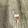 Unisex Skull Accessory Set Skull Necklace Stylish Keychain Drop Earrings Skull Jewelry Set Resin Texture for Halloween