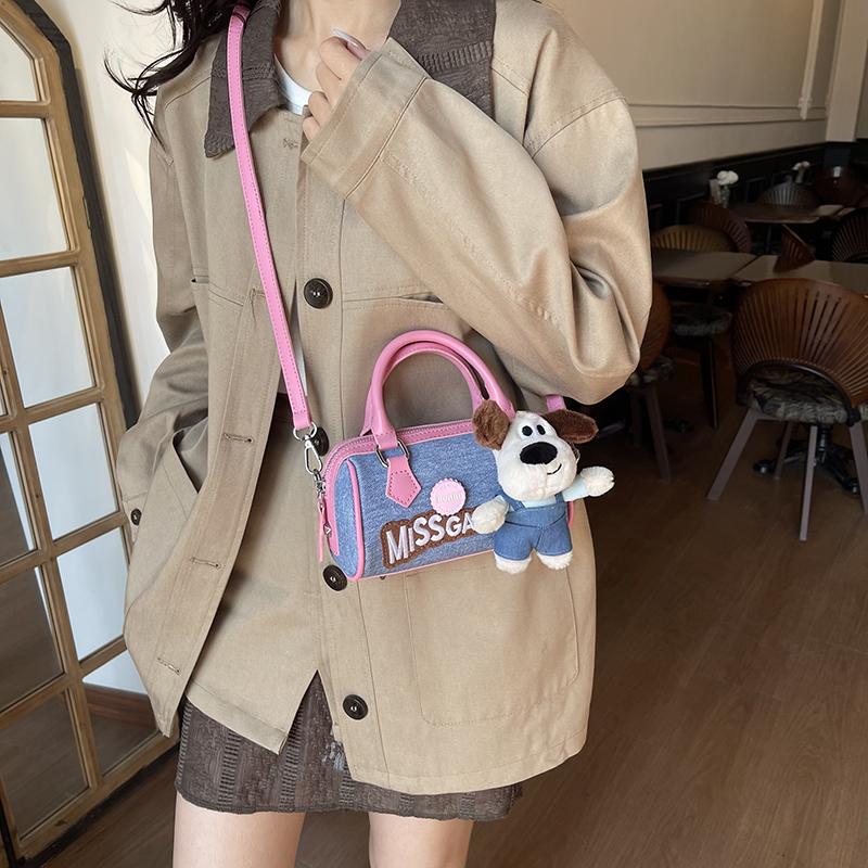 Mini Small Mobile Phone Bag Lady Korean Y2K Brand Handbag Designer Denim Bag Versatile Cartoon Doll Crossbody Bag Boston Handbag