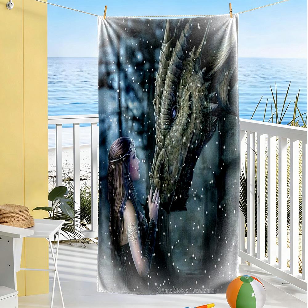 Gotischer Stil Strandtuch Superweich & Saugfähig Bequem Leicht Geeignet für Sport, Reisen, Schwimmen, Yoga, Badezimmer, Strand Und Pool