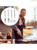 K1AE 2pc Extendable Barbecue Forks Stainless Steel Construction Portable Cutlery For Outdoor Cooking Roasting And Serving