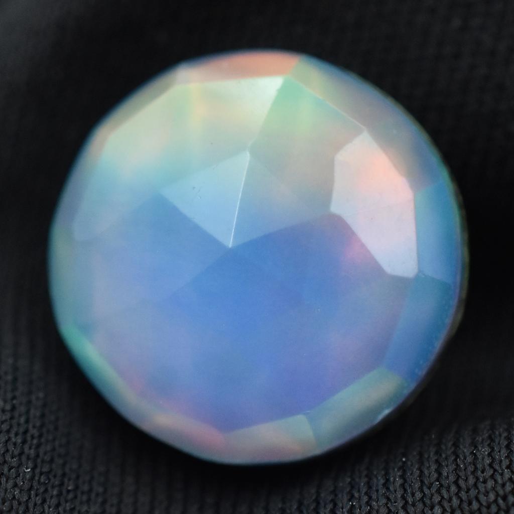 Lab-Created Opal Loose Gemstone Multi-Color Round Cut 8 ct Doublet for Jewelry Making and Crafts