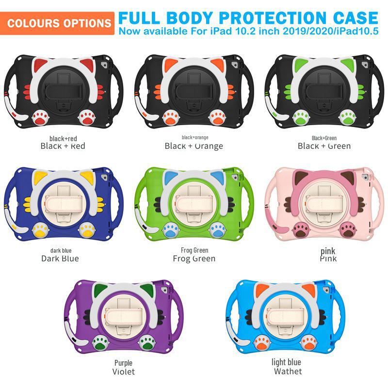 Cartoon Silicone Protective Case for iPad 10.2 inch/Air 10.5, Anti-Fall Shell for Kids