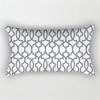 Patchwork Grey Geometric Pattern Print Decoration Bedroom Living Room Office Waist Support Home Rectangular Pillowcase