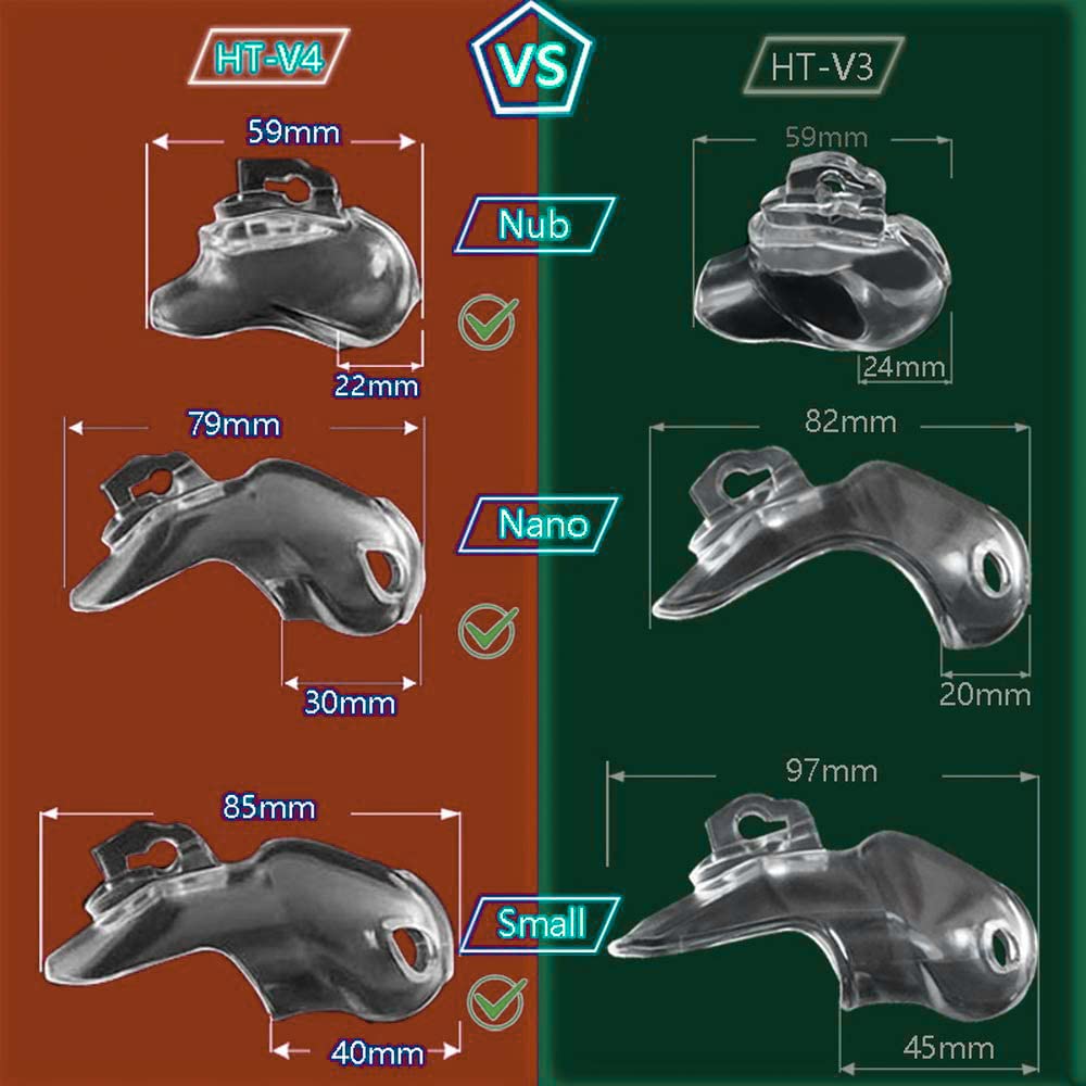 Male Chastity Resin Chastity Belt with Cock Chastity Cage for SM Includes 4 Cock Adult Toy Lock, Lock, Cage, Restraints, Couples, Rings, [HT-V4]