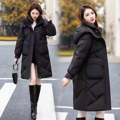 New Solid Color Winter Coat for Women Warm Casual Loose Hooded Winter Female Jacket Long Puffer Parkas Outerwear