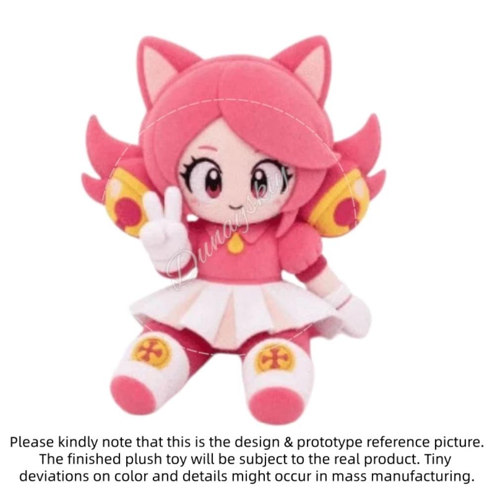 Deltarune Rosa Katze Stofftier Plüschtier Spiel Merchandise Rosa Katzenohren Anime Sitzendes Plüschtier Rosa Kleid Faltenrock Halloween