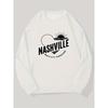 Мужская повседневная толстовка с круглым вырезом и графическим принтом NASHVILLE Music City