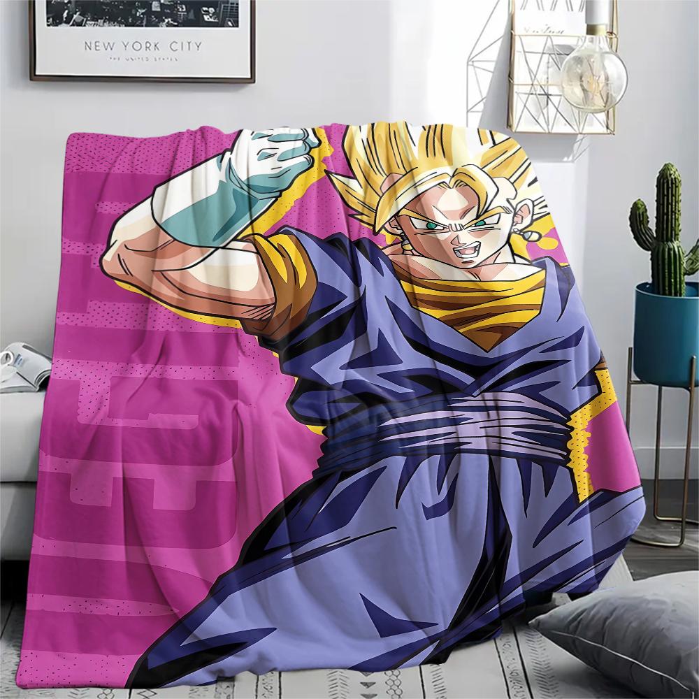 Coperta in Flanella con Stampa Personaggi Dragon Ball, Alta qualità Confortevole per Tutte le Stagioni, Arredamento per la Casa, Calore e Comfort, Perfetta per Regali di Natale