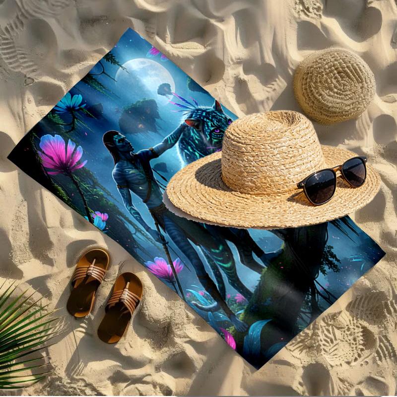 Avatar Print Beach Towel Design, Soft, Lightweight. for Home Bathroom, Spa, Pool, Yoga, Surfing, Camping, Gift for Family, Friend