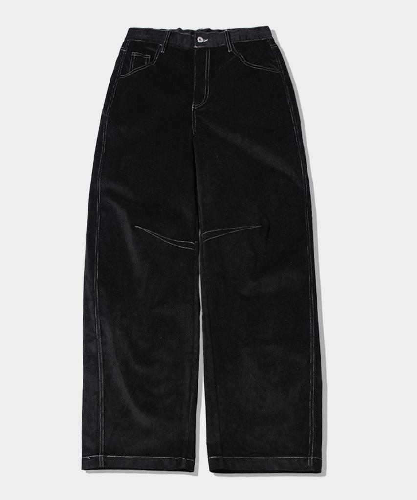 SOME PLACE Balloon Wide Corduroy Stitch Point Cotton Pants [Brown]