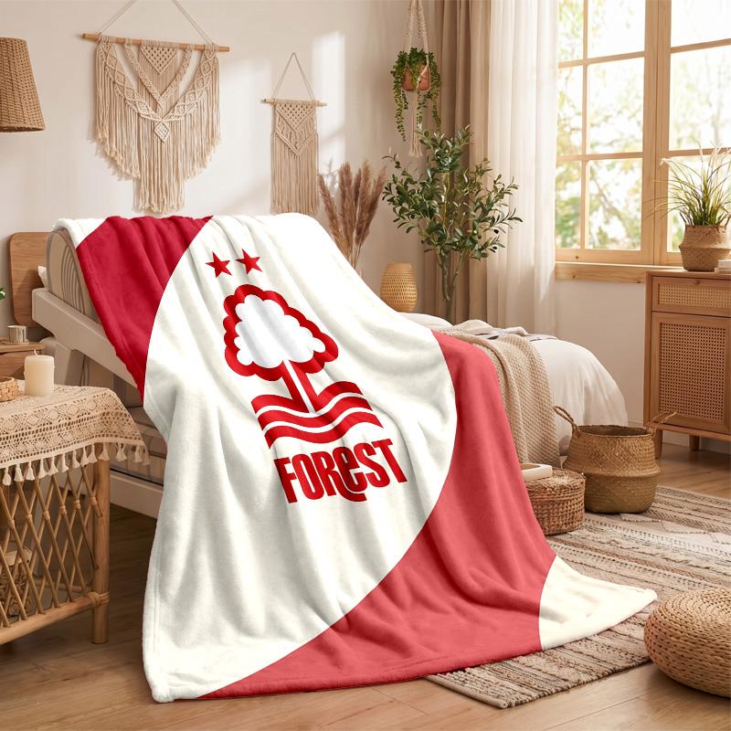 Coperta in Flanella con Stampa Calcio Nottingham Forest Morbida Calda Coperta da Divano Letto per Casa Ufficio Camera da Letto