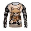 Mixed Martial Arts Katze 3D Gedrucktes Langarm-T-Shirt Herren Herbstsaison Lässige Mode Sport Laufen Leicht Atmungsaktives Oberteil