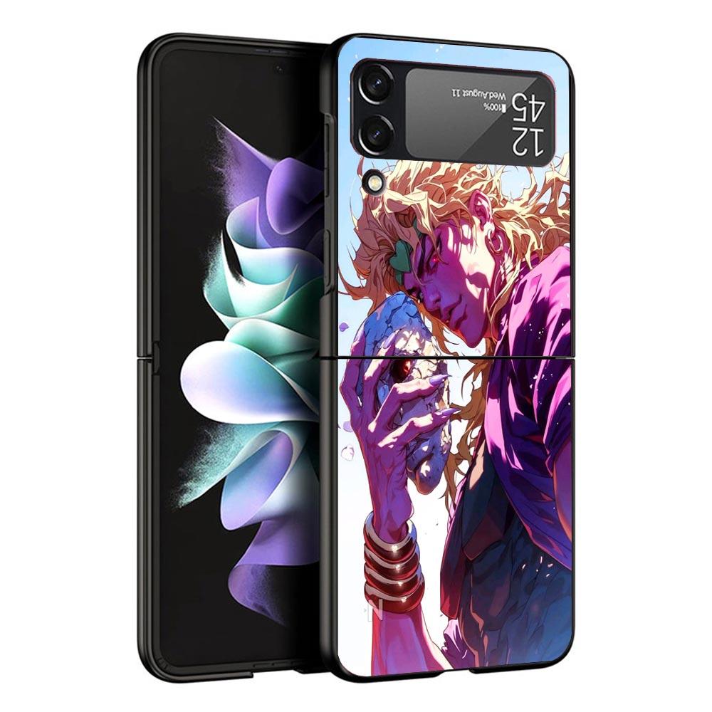 JoJo Adventure Dio Diego Brando Black Phone Case For Samsung ZFlip7 ZFlip6 ZFlip5 ZFlip4 ZFlip3 5G Hard Protective Galaxy Z Flip