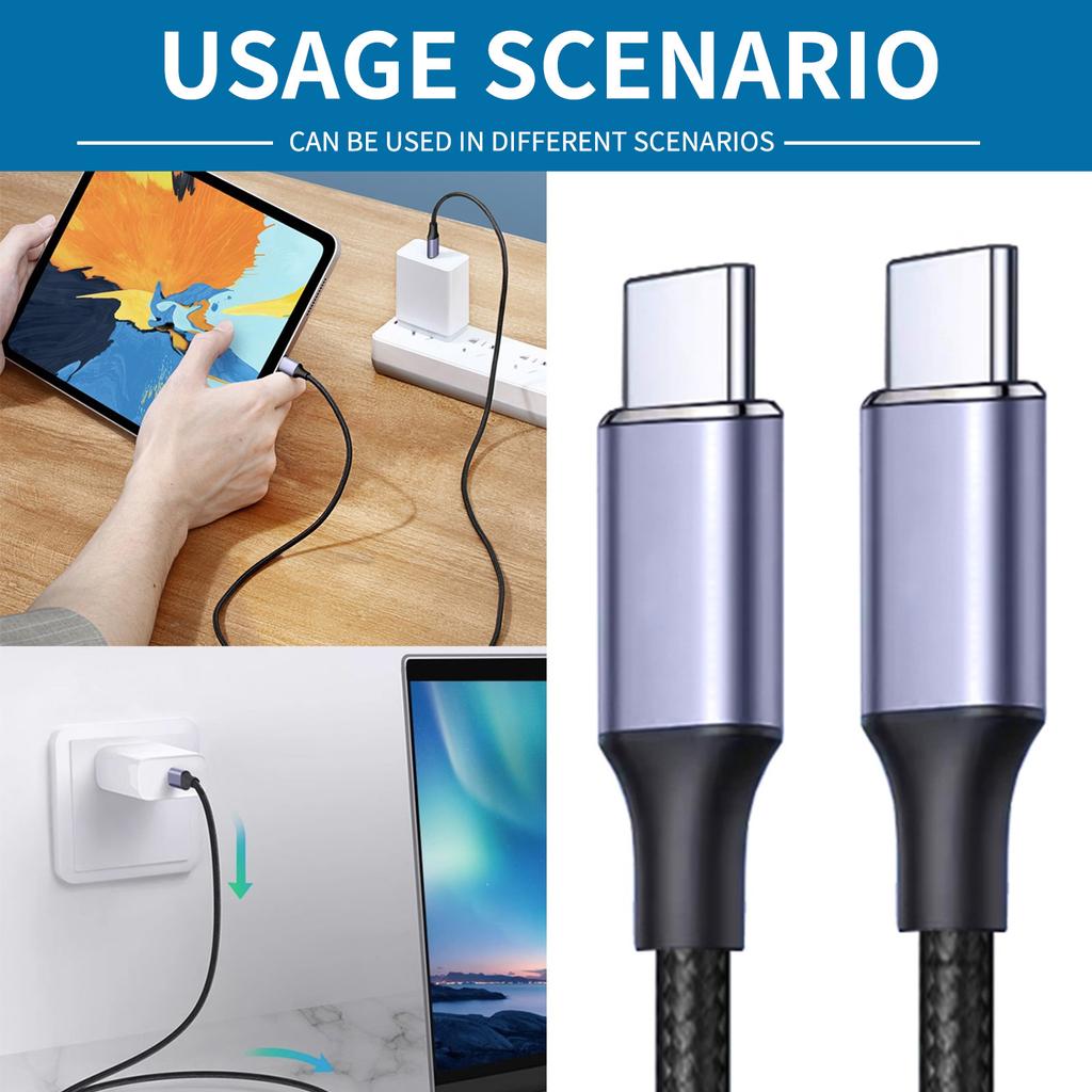 USB C to USB C Cable Fast Charging Cable 100W Short USB C Charging Cable for Cellphone Tablet USB C Car Charging
