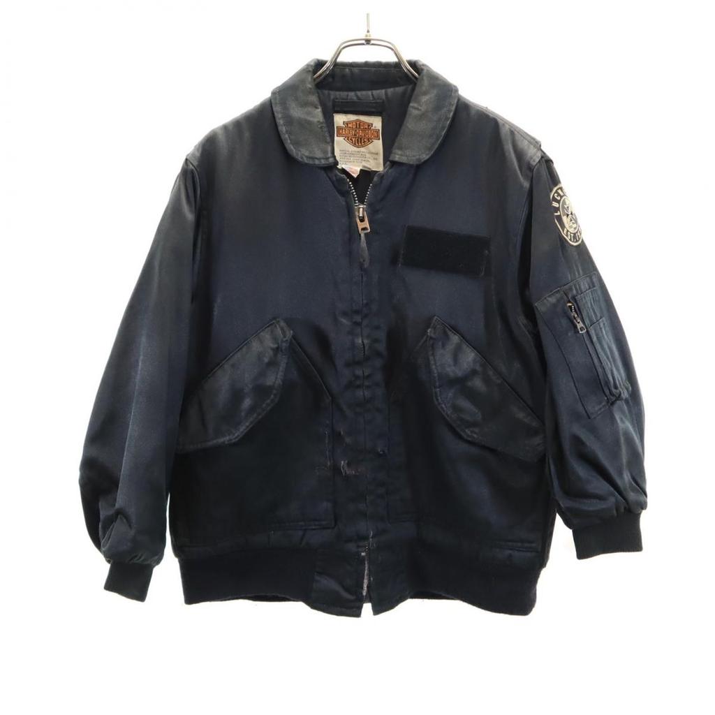 Harley Davidson 80s Made In USA Long Sleeve Nylon Jacket S Black Series Men's Used