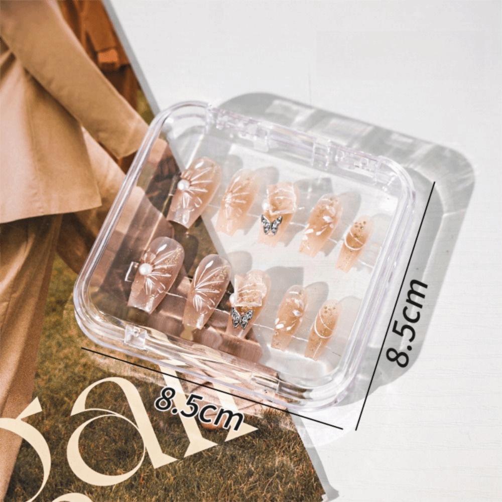 Multi-functional Press-On Nail Display Case Dust-proof Badge Storage Box  Collectible