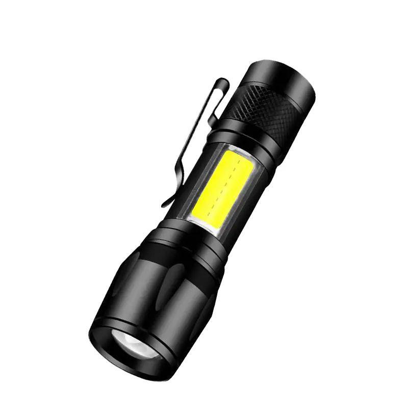 LED Mini Torch USB Rechargeable Flashlight COB+XPE Light Portable Waterproof Penlight Lantern For Camping Fishing Emergency Lamp