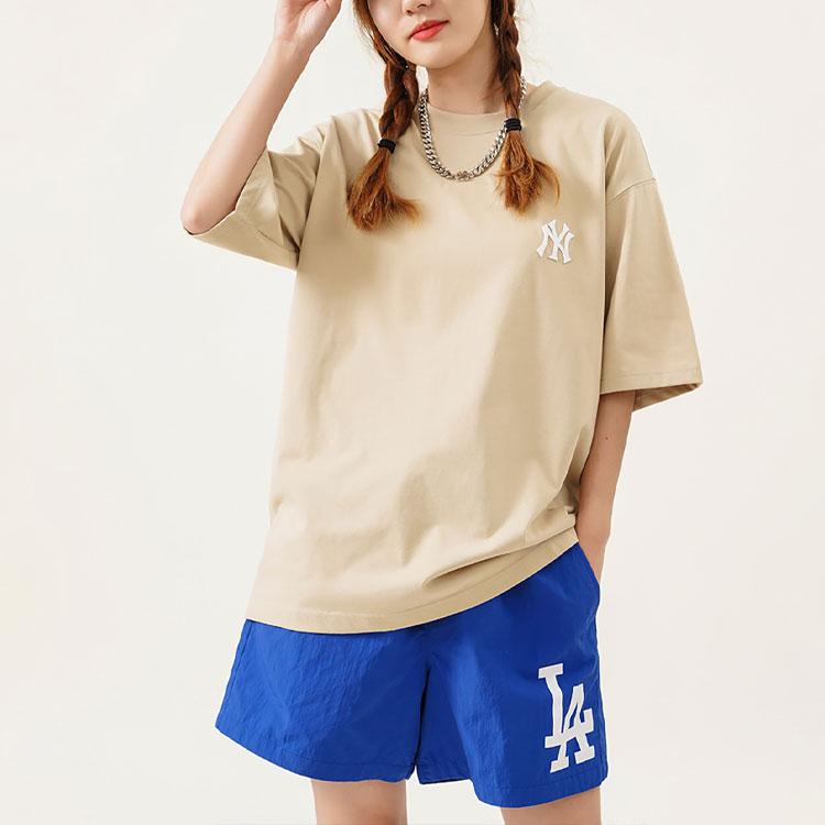 New MLB T Shirt Unisex Beige Yellow 3ATS33023-50BGS