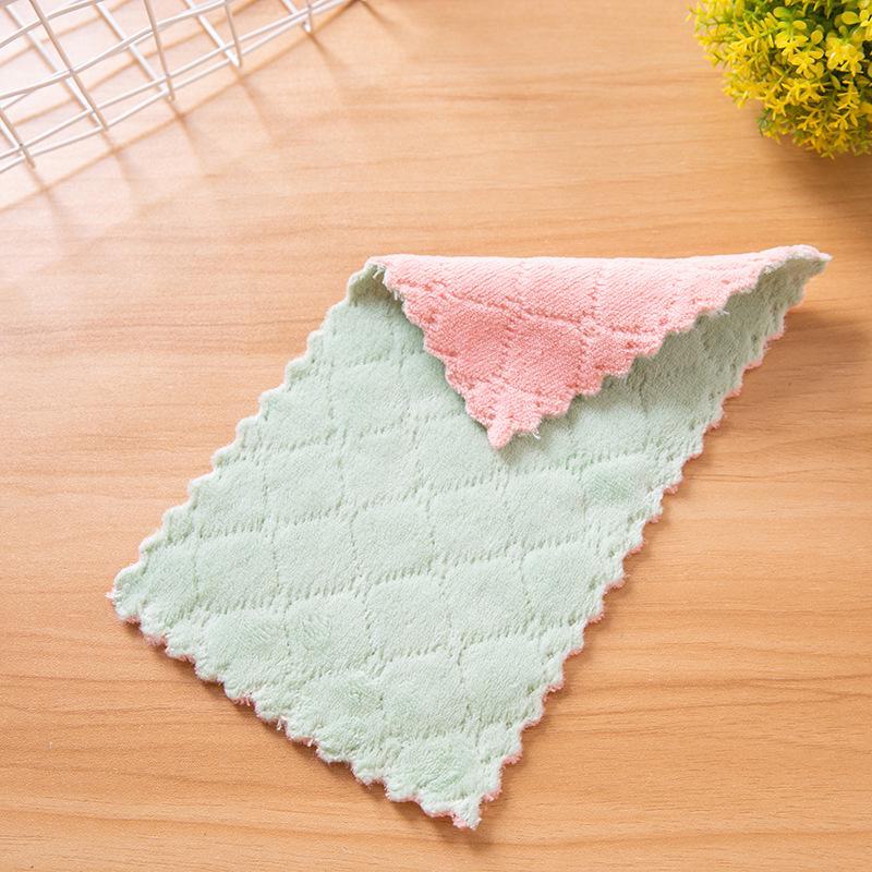Soft and Absorbent Coral Fleece Disposable Dishcloths for Kitchen