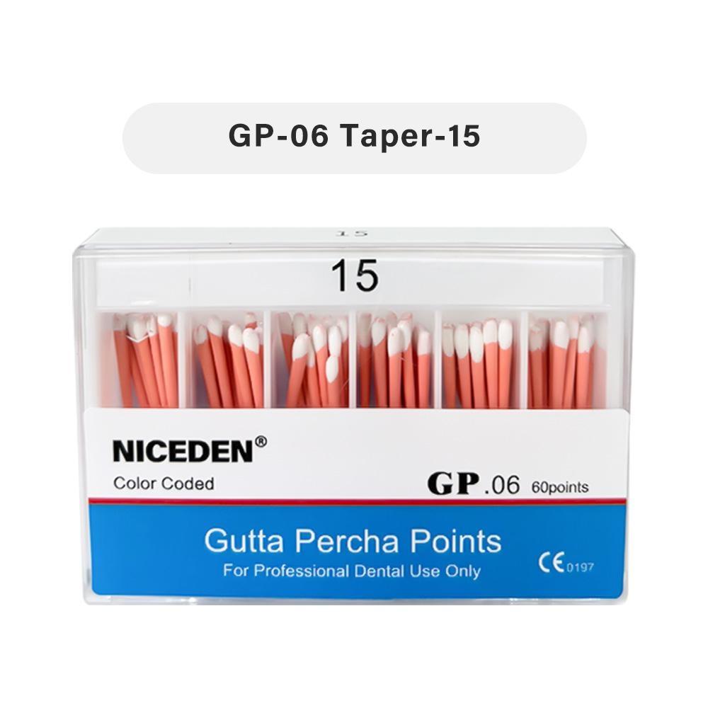 Niceden Dental Gutta Materials Percha Root Points Endodontics Cotton Fiber Tips Dentistry GP Canal Taper 02 04 06 #15-40 F1-F3