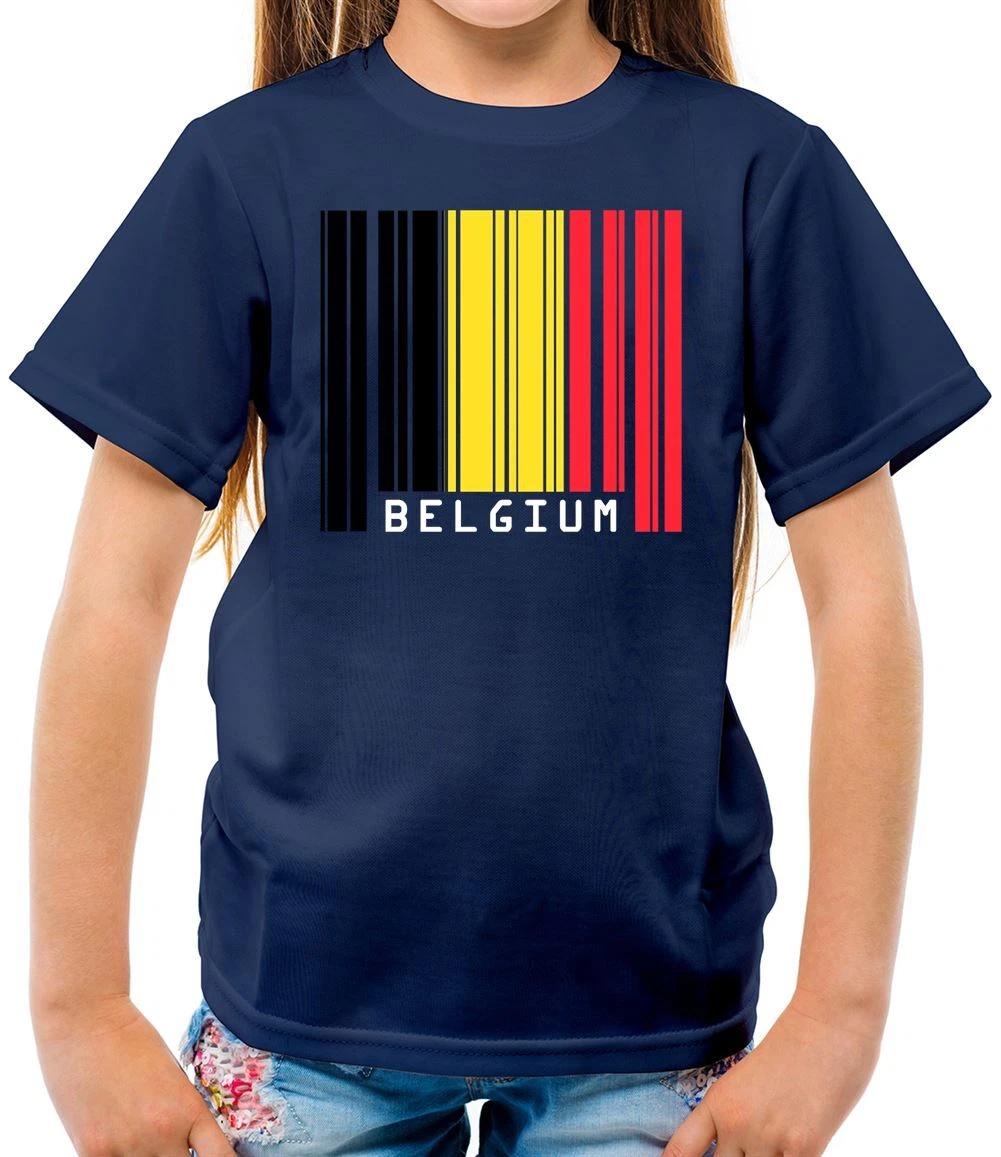 Belgium Barcode Style Flag - Kids T-Shirt - Brussels Belgian Flags Country 150