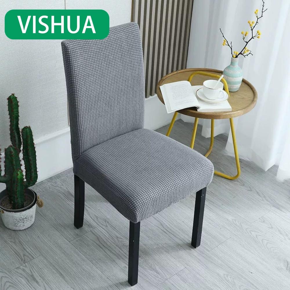 Universal-Passform Stretchstoff Stuhlbezug mit verdicktem Kissen für Esszimmerstühle und Hocker