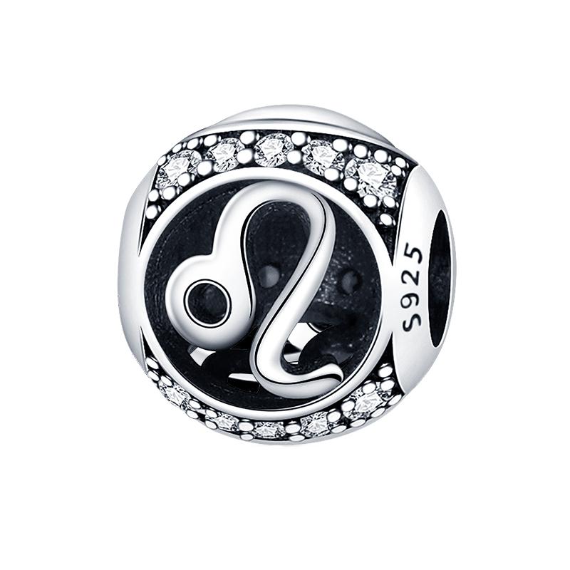 100% Copper 12 Constellation Abacus Series Charms Beads Fit Pan Original Bracelets Diy Jewelry Fine Making Gifts