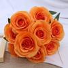 9 Head Real Happy Flower 10 Colors Photography Photo Gift Natural Silk Rose Flowers Mini Crystal Grass Bouquet Home Decorative