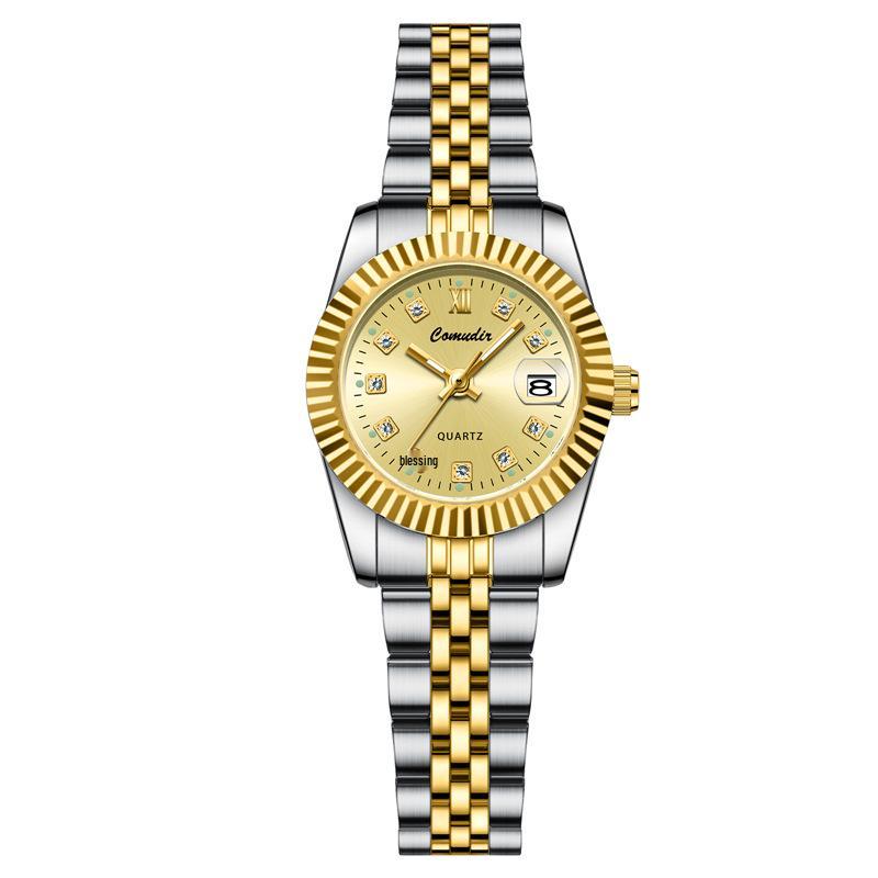 Luminous Waterproof Quartz Couple Watches - Men's & Women's Casual Pair with Calendar