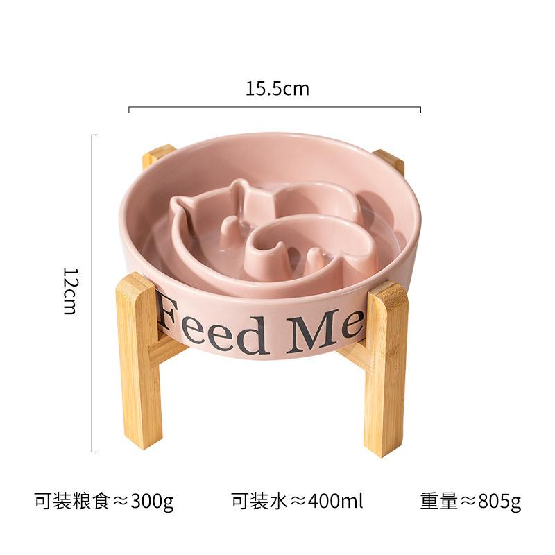 Bol en céramique pour chiens à alimentation lente, grand bol surélevé pour chiens moyens et grands, bol à alimentation lente à pied haut, gamelle pour animaux de compagnie.