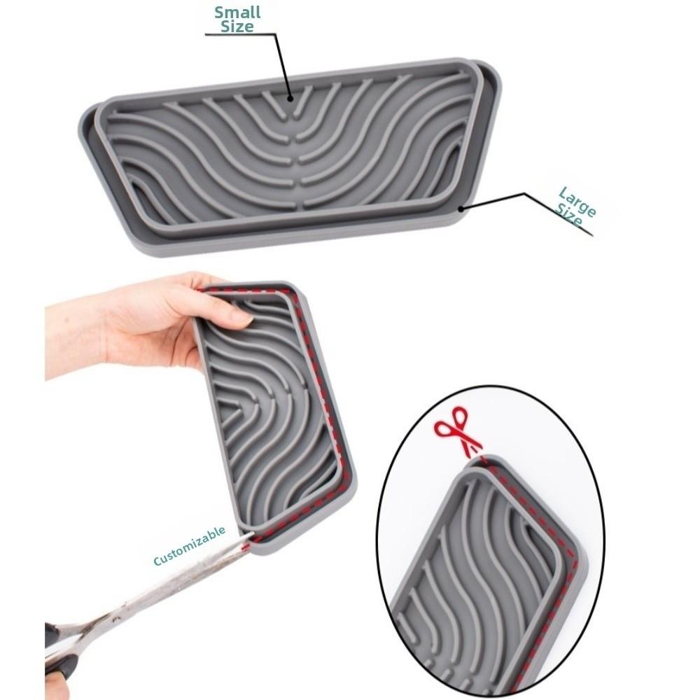 Silicone Refrigerator Drip Tray Catcher Easy-To-Clean Raised Grooves Water Dispenser Drip Tray Cuttable Eco-Friendly