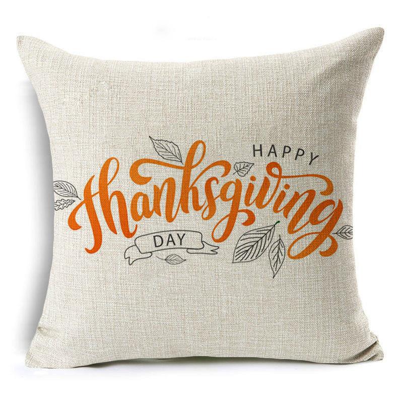 New Thanksgiving Pumpkin Linen Pillow Cover Festive Home Decoration Pillow Cushion Cover