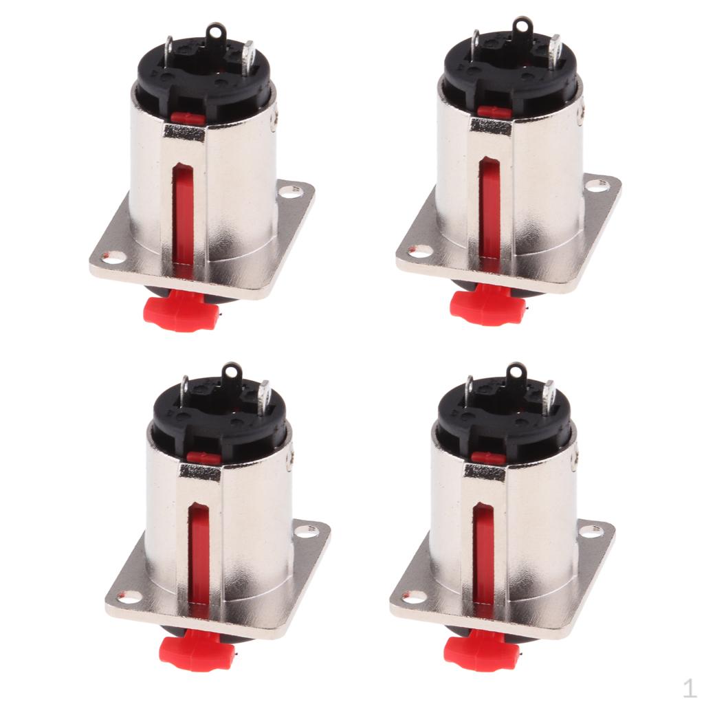 

QTY(4) 3 Pole 6.35mm 1/4 Female Panel Chassis Audio Connector