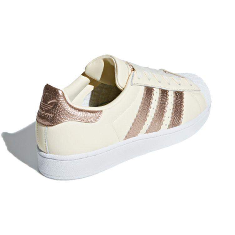 Adidas Originals Superstar Comfortable Casual Low-Top Sneakers Women Sneakers White Copper Gold CG6449