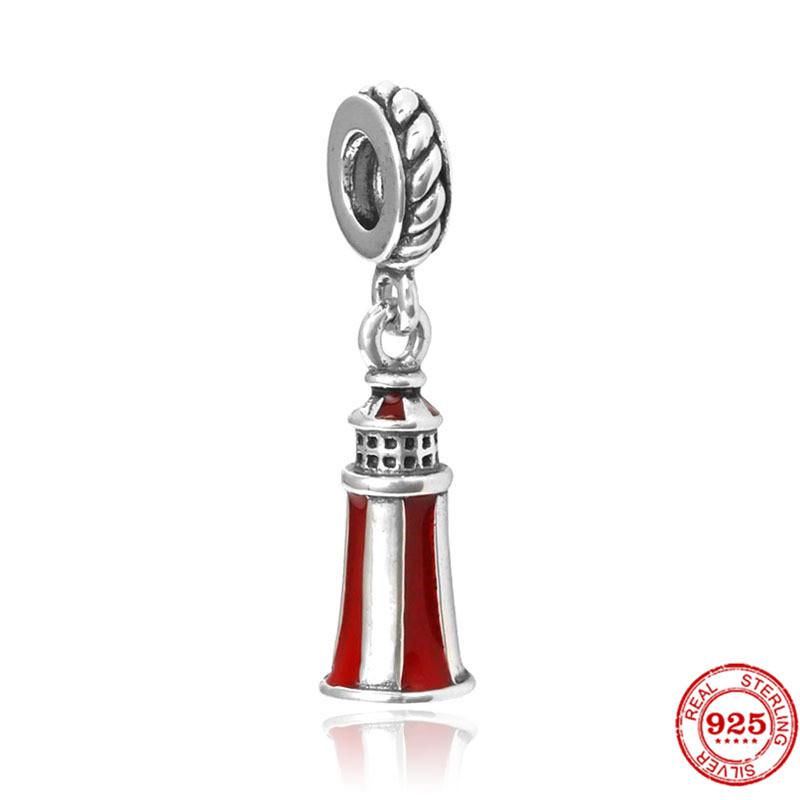 925 Sterlingsilber DIY Schmuck Lippenstift High Heels Liebesherz Hantel Apfel Charm Perle Armband