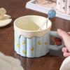 400ML European Ceramic Cake Coffee Mug with Lid and Spoon Cute Dog Design Delicate Afternoon Tea Latte Cup Home Breakfast Mug