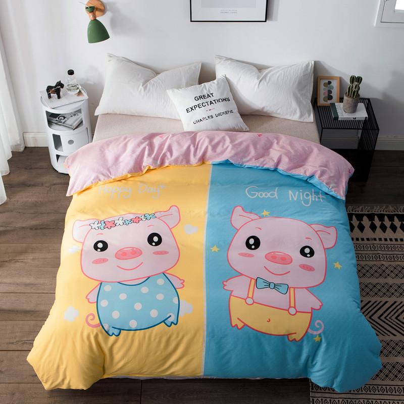 1Pcs Cartoon Dinosaur Duvet Cover 100% Cotton Skin-friendly Breathable Zipper Quilt Cover for Kids Boys Girls Bedroom Decor