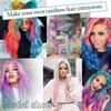 Synthetic Clip in Hair Extensions Rainbow Colorful Wig Hair Accessories  for Daily Use Party