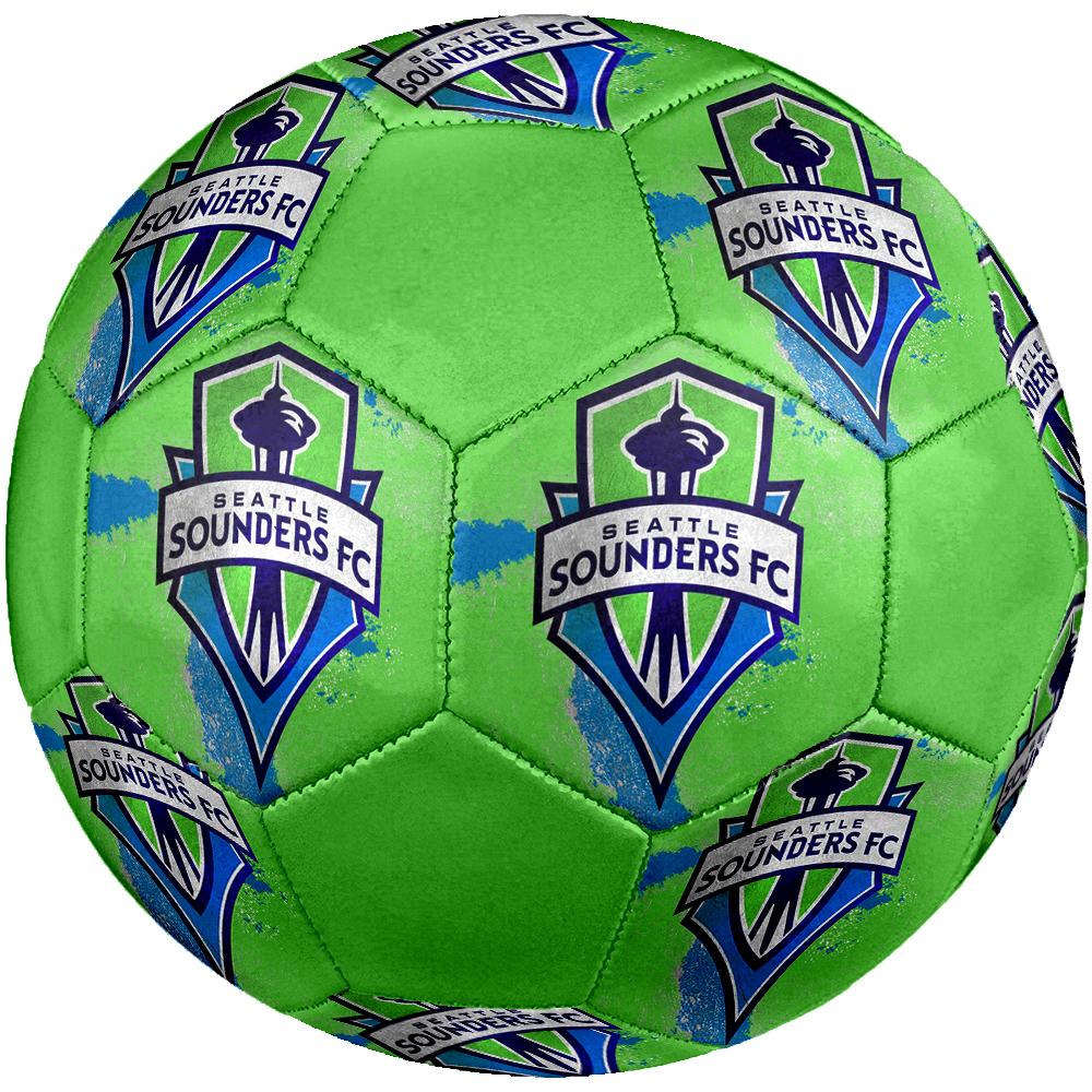 FC Seattle Sounders Soccer Ball, Colorful, Suitable for All Ages, Machine-stitched, PVC Material, Competition Grade, Durable and High Bounce